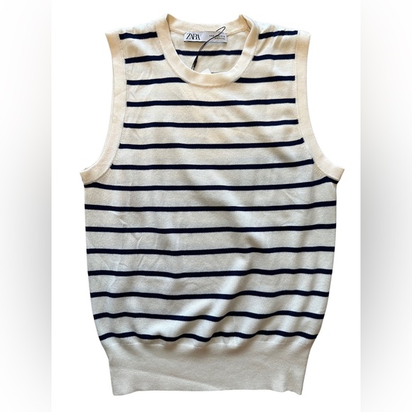 Zara women’s nautical sweater vest Size Medium - Picture 1 of 3